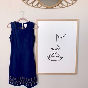 JB by Julie Brown Dark Blue Mini Dress with Metallic Accents